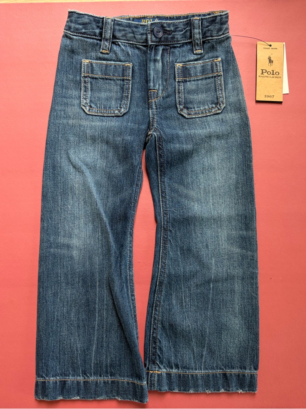 NWT Ralph Lauren Logo Wide-Leg Jean